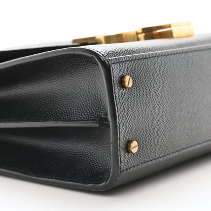 Saint Laurent Grain de Poudre Mini Classic Monogram Cassandra Top Handle Black 9 of 11