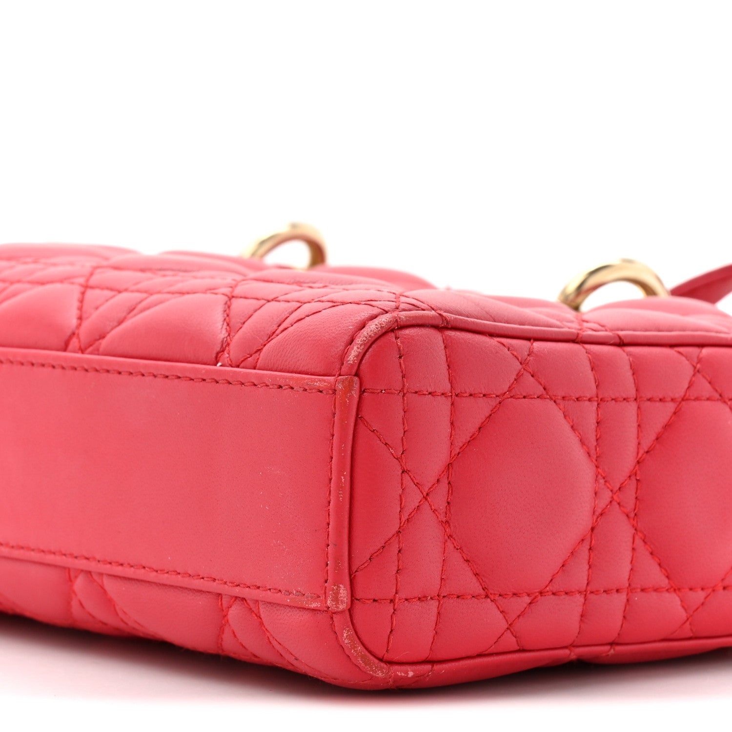 Christian Dior Lambskin Cannage Medium Lady D-Joy Red 9 of 21
