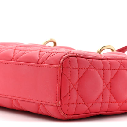 Christian Dior Lambskin Cannage Medium Lady D-Joy Red 9 of 21