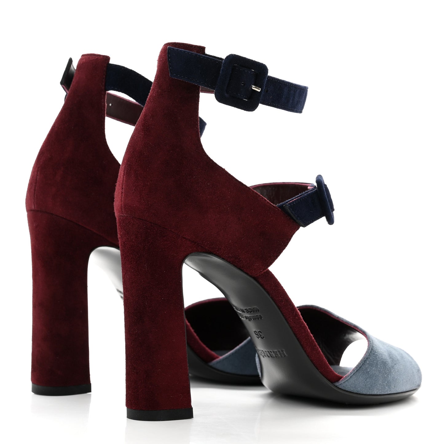 Suede Nora Sandals 36 Bleu Ardoise Marine