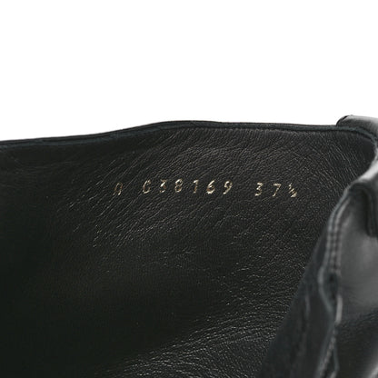 Chanel Calfskin Logo Boots 37.5 Black 8 of 9