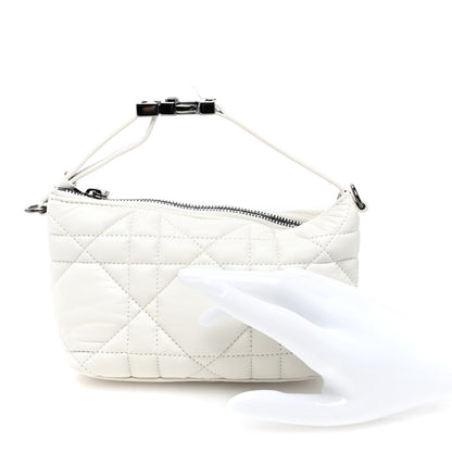 Christian Dior Calfskin Macrocannage Small Diortravel Nomad Pouch Latte 2 of 8