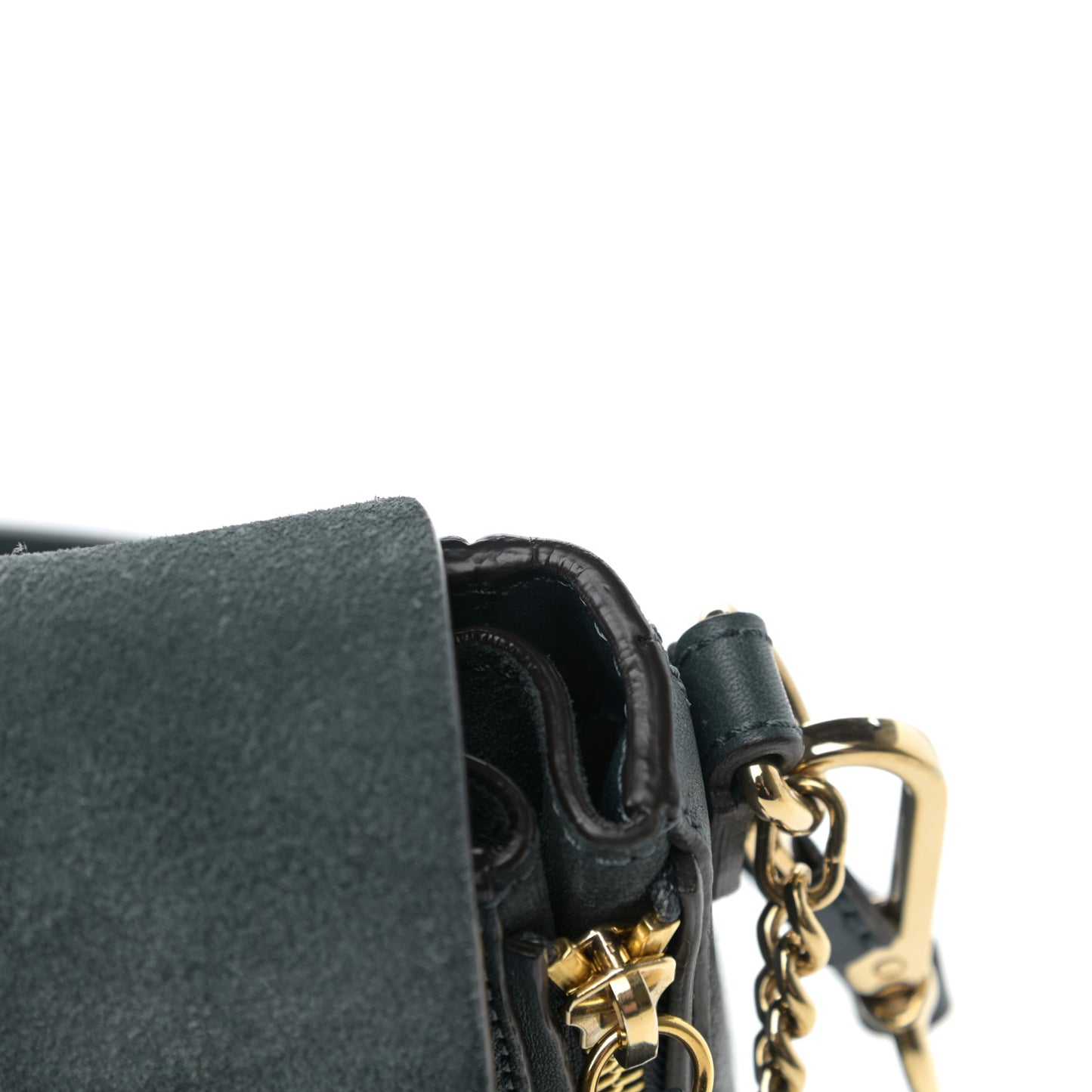 Suede Calfskin Small Faye Backpack Silver Blue