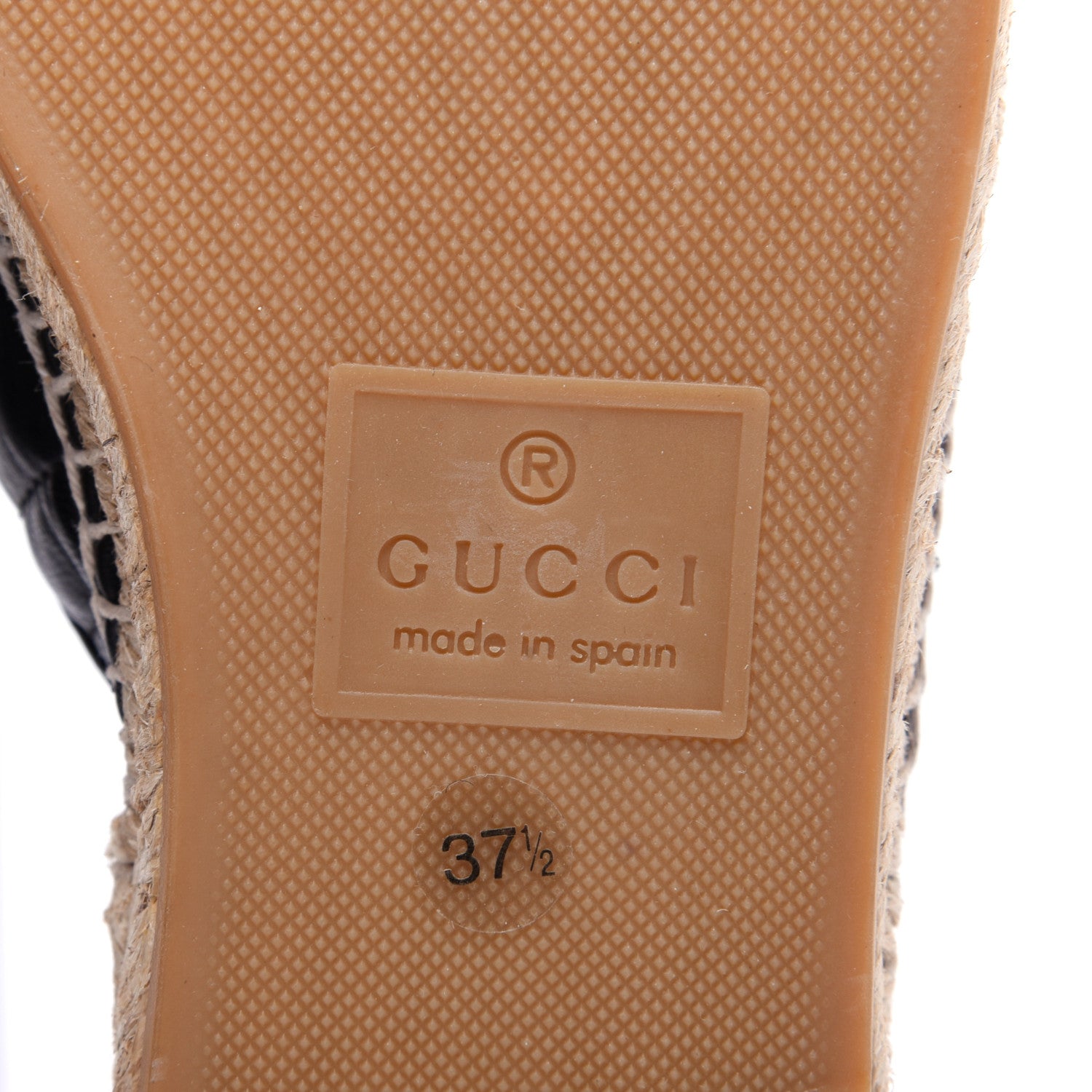 Gucci Nappa Matelasse GG Marmont Espadrille Slippers 37.5 Black 11 of 13