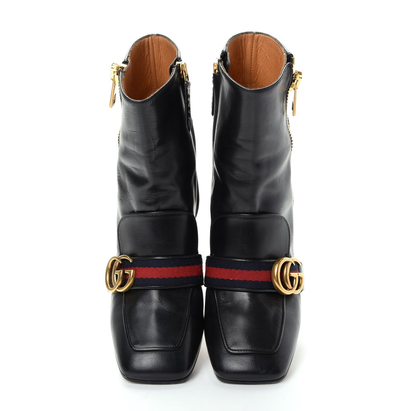 Betis Glamour Calfskin Web Pearl Embellished Peyton 75mm Ankle Boots 36 Black
