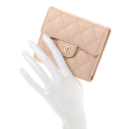 Chanel Caviar Quilted Compact Flap Wallet Light Beige 2 of 8
