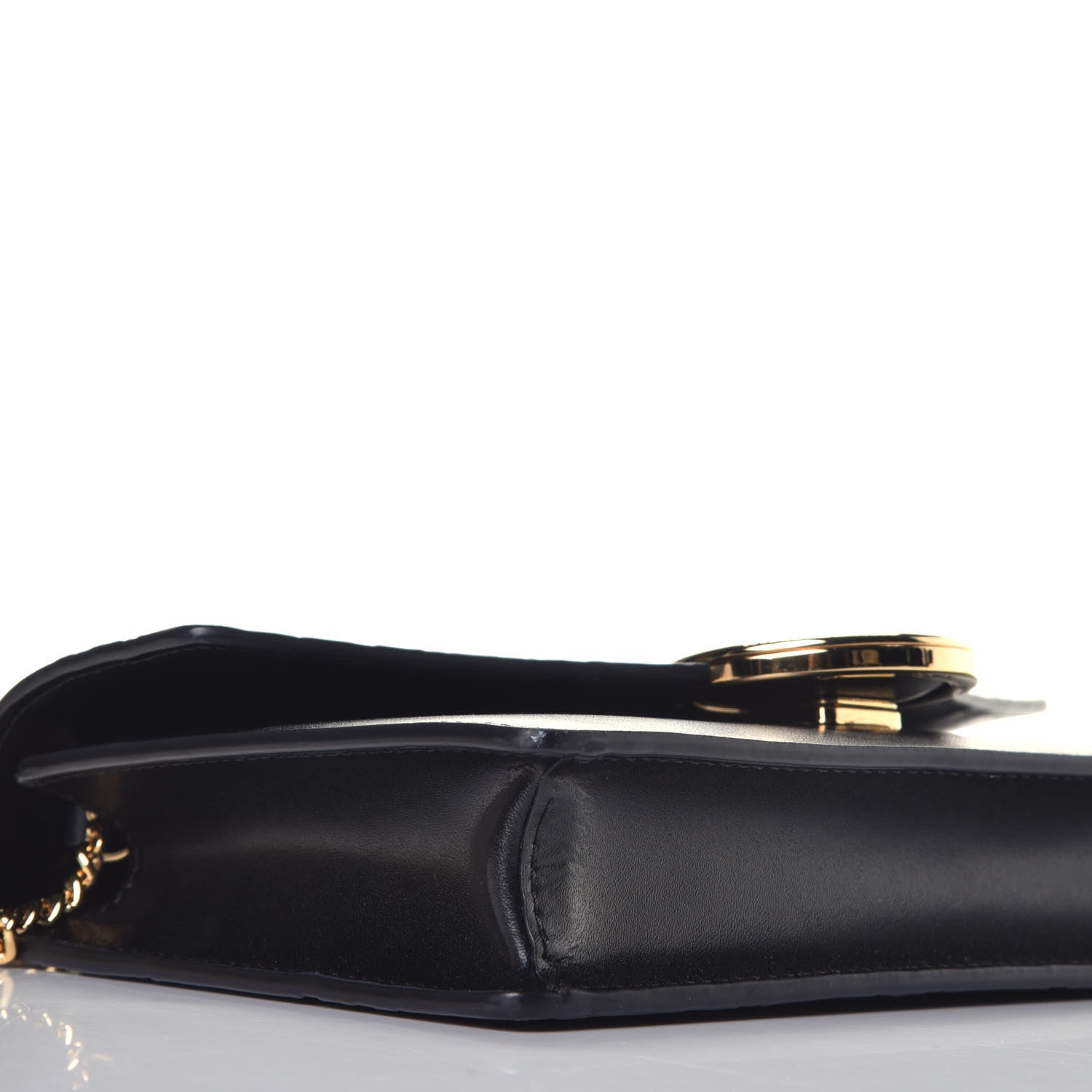 Fendi Vitello Liberty F is Fendi Bi-Color FF 1974 Embossed Medium Envelope Wallet On Chain Black Maya 8 of 10