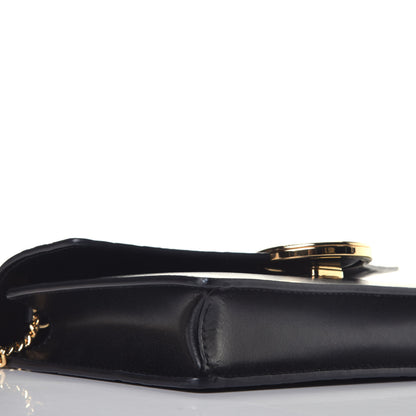 Fendi Vitello Liberty F is Fendi Bi-Color FF 1974 Embossed Medium Envelope Wallet On Chain Black Maya 8 of 10
