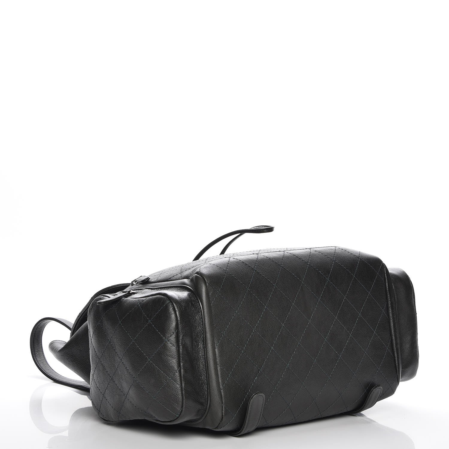 Chanel Grained Calfskin Stitched Pocket Backpack Dark Green 4 of 7