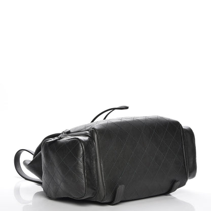 Chanel Grained Calfskin Stitched Pocket Backpack Dark Green 4 of 7