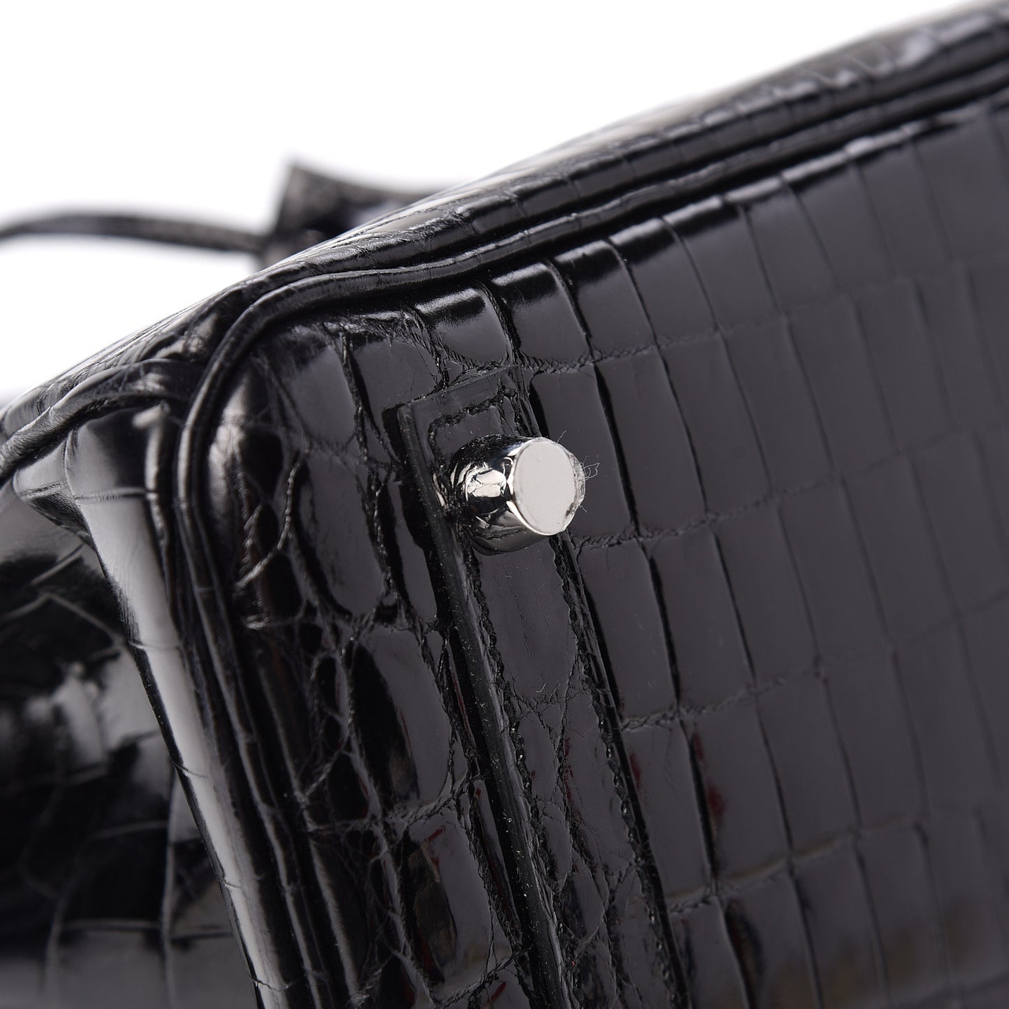 Shiny Niloticus Crocodile Birkin 25 Black