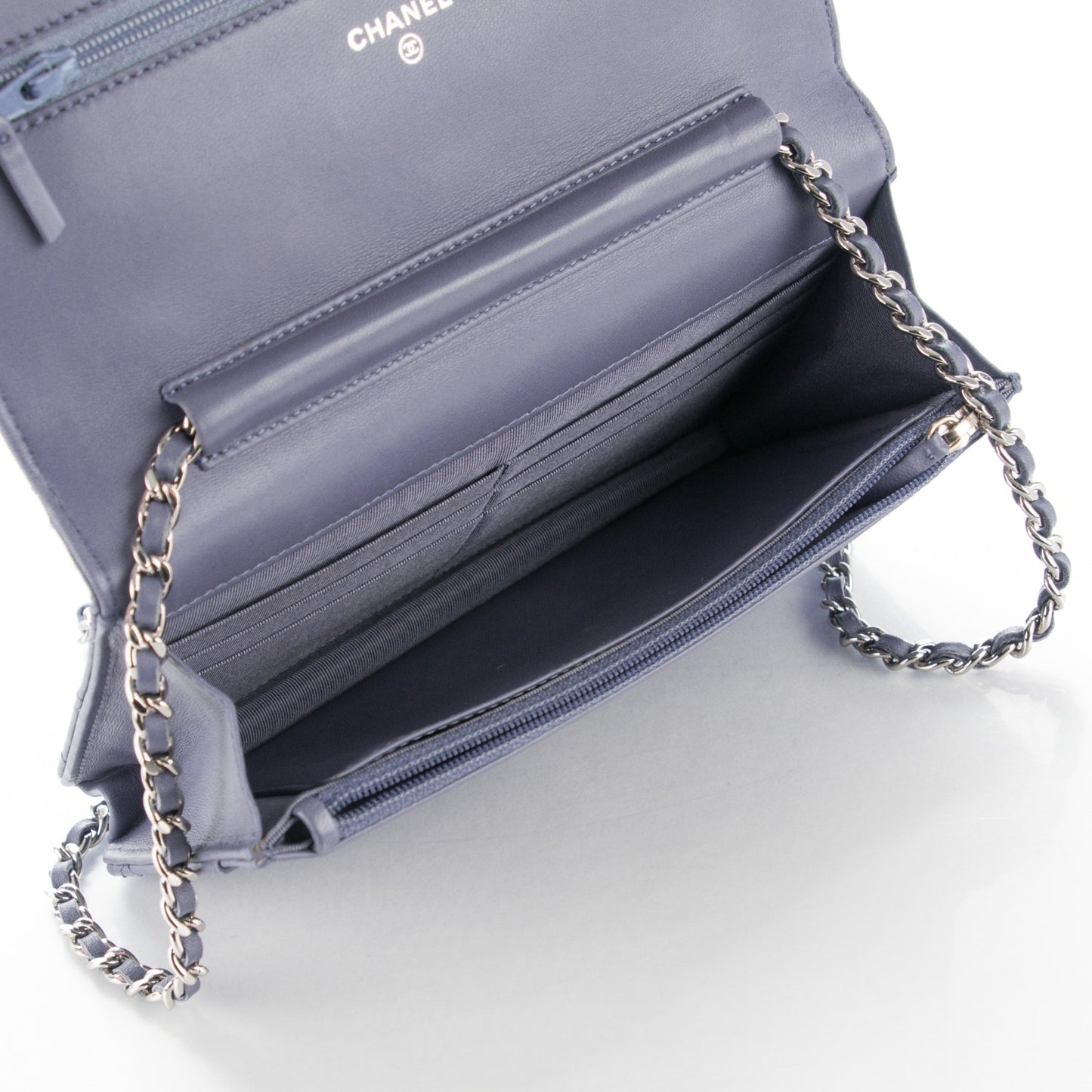 Lambskin Quilted Wallet On Chain WOC Lavender