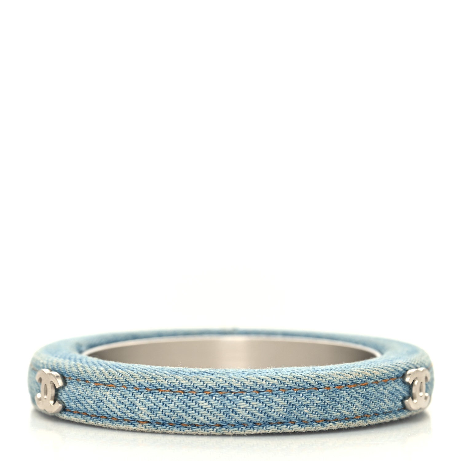 Chanel Denim CC Narrow Bangle M Blue 3 of 5