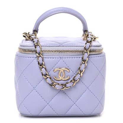 Chanel Lambskin Quilted Top Handle Mini Vanity Case With Chain Lilac 1 of 11