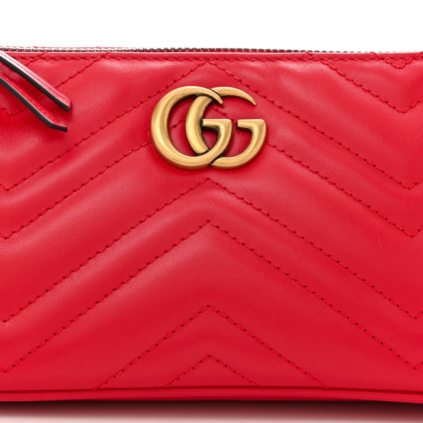 Calfskin Matelasse Chevron GG Marmont Sling Shoulder Bag Rosso