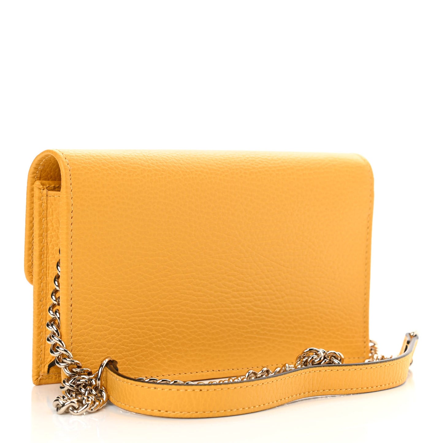 Dollar Calfskin Interlocking G Chain Wallet New Buttercup