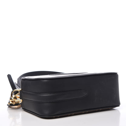 Fendi Glazed Fabric Vitello Century F is Fendi FF 1974 Stamp Patch Camera Case Mogano Panna Black 4 of 8