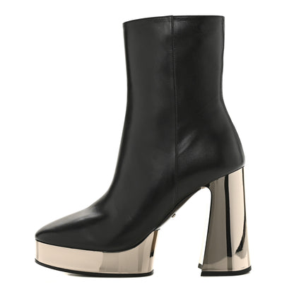 Gucci Malaga Kid Chrome Ankle Boots 39 Black 1 of 9