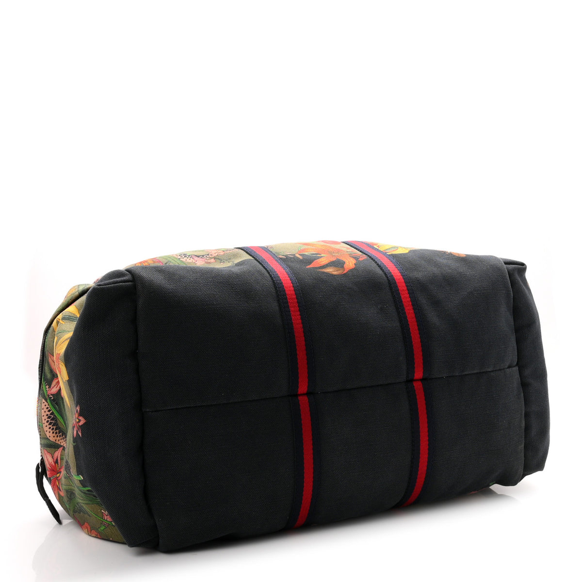 Canvas Web Floral Animal Large Carry On Duffle Khaki Green Multicolor