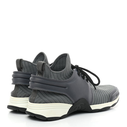Chanel Stretch Fabric CC Sneakers 37 Grey 4 of 8