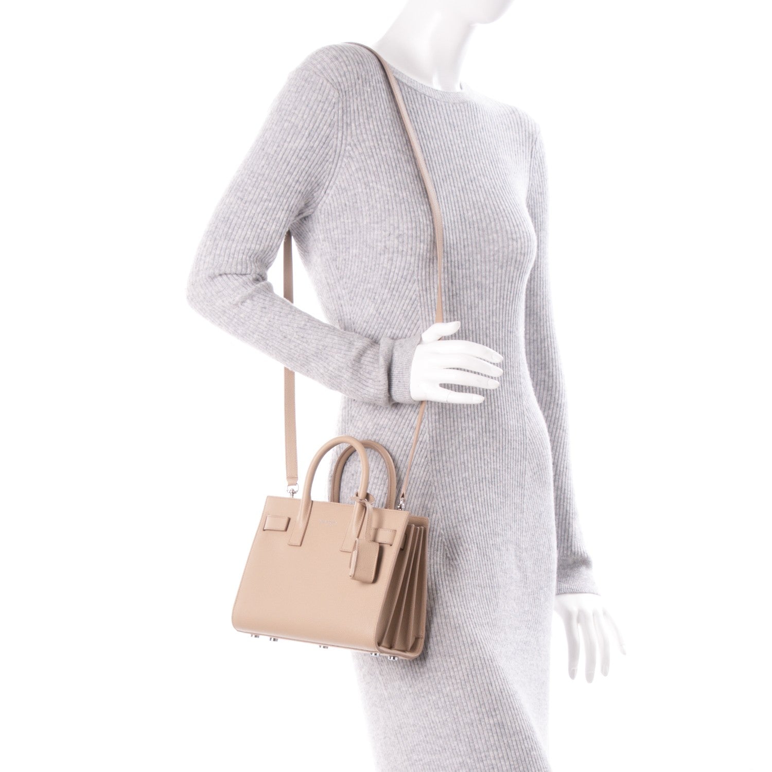Saint Laurent Grained Calfskin Nano Sac De Jour Beige 2 of 5