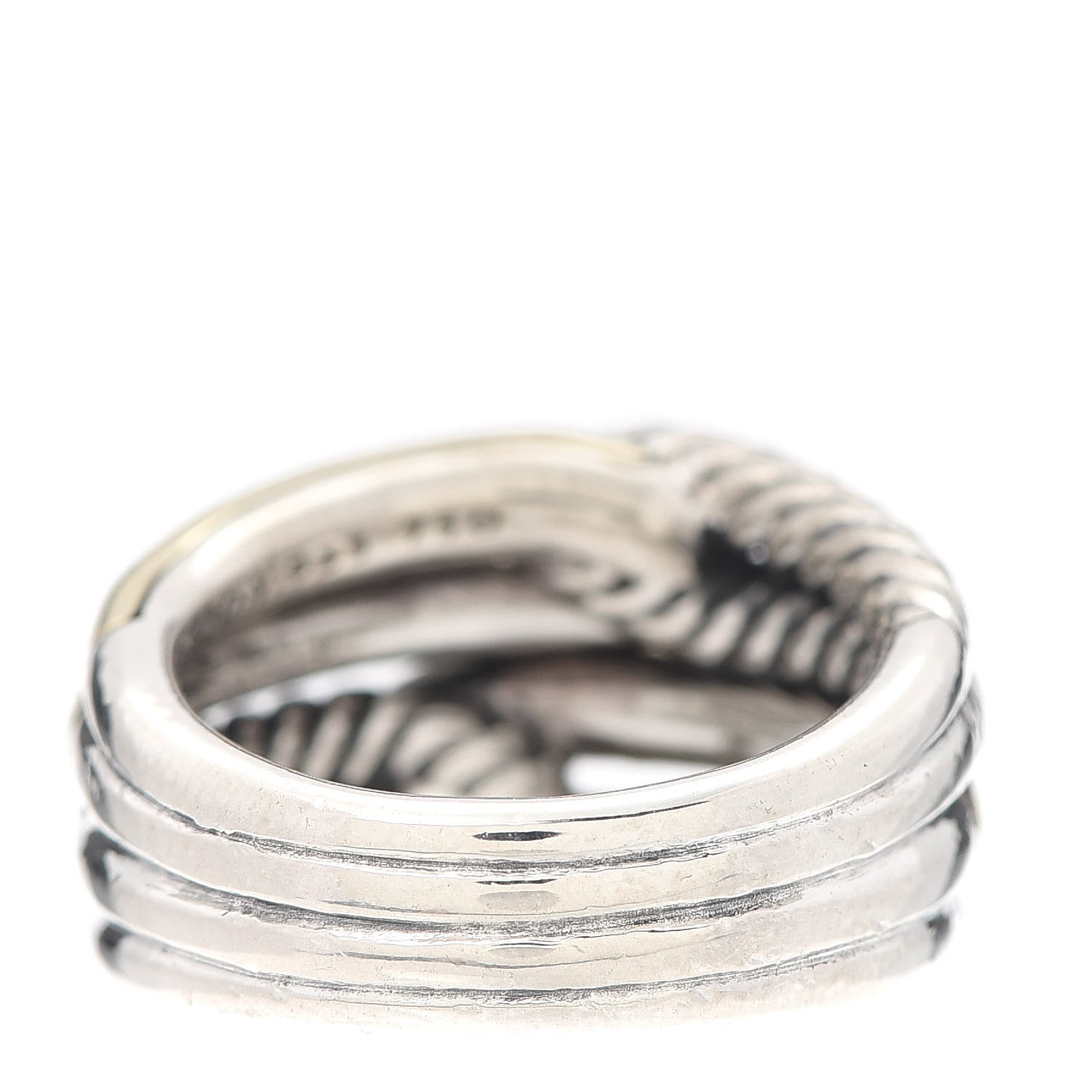 David Yurman Sterling Silver Yellow Gold Double Loop Labyrinth Ring 51 5.75 3 of 4