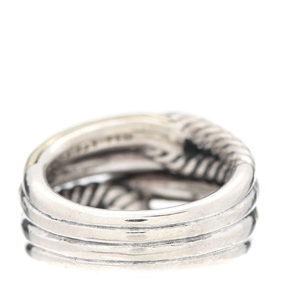 David Yurman Sterling Silver Yellow Gold Double Loop Labyrinth Ring 51 5.75 3 of 4