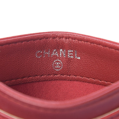 Chanel Lambskin Camellia Embossed Card Holder Red 5 of 8