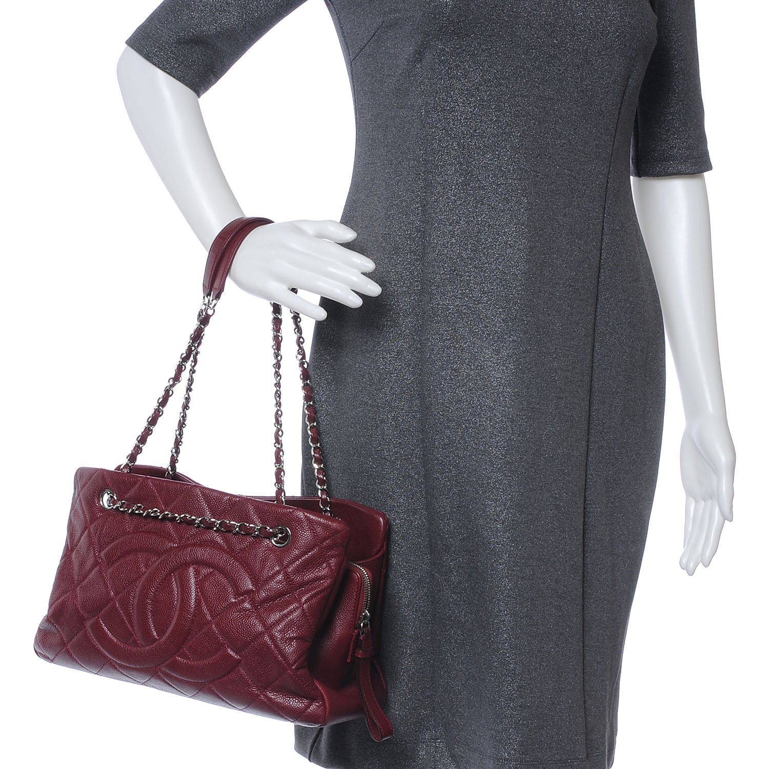 Chanel Caviar CC Timeless Soft Tote Red 2 of 7
