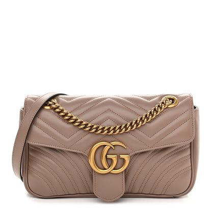 Gucci Calfskin Matelasse Small GG Marmont Shoulder Bag Porcelain Rose 1 of 9