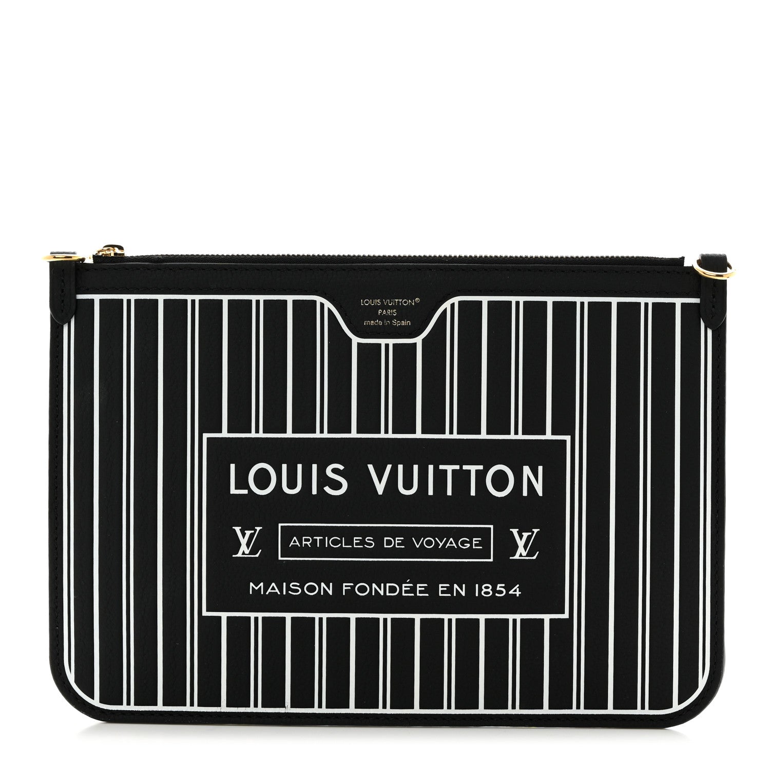 Louis Vuitton Calfskin Neverfull Inside Out MM Pochette Black 1 of 6
