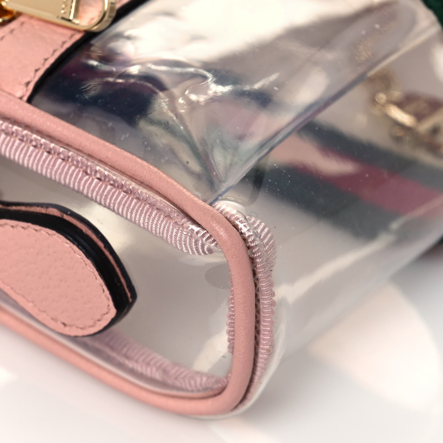 Gucci Vinyl Web Mini Ophidia Transparent Shoulder Bag Perfect Pink 7 of 10