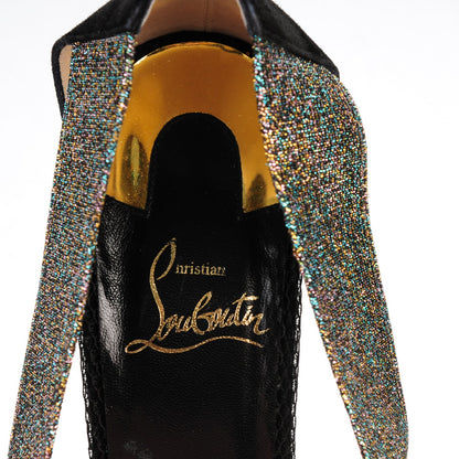 Christian Louboutin Specchio Calfskin Elastagram 100 Sandals 39 Black Multi 7 of 9