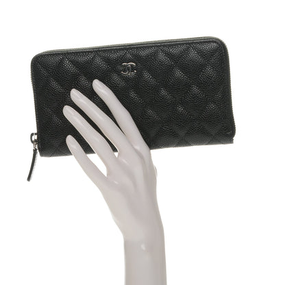 Chanel Caviar Quilted Large Gusset Zip Around Wallet Black 2 of 8