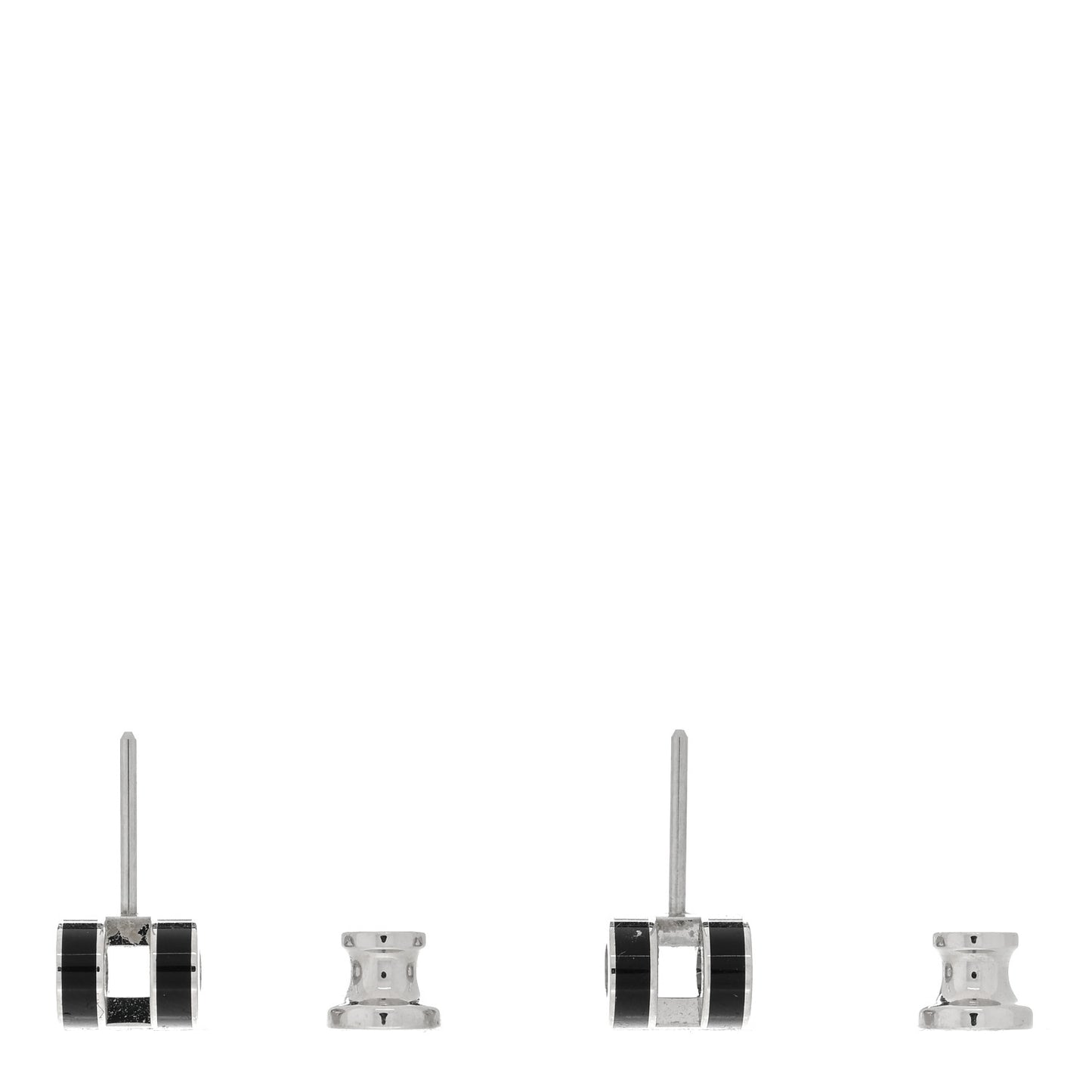 Palladium Lacquered Mini Pop H Earrings Black