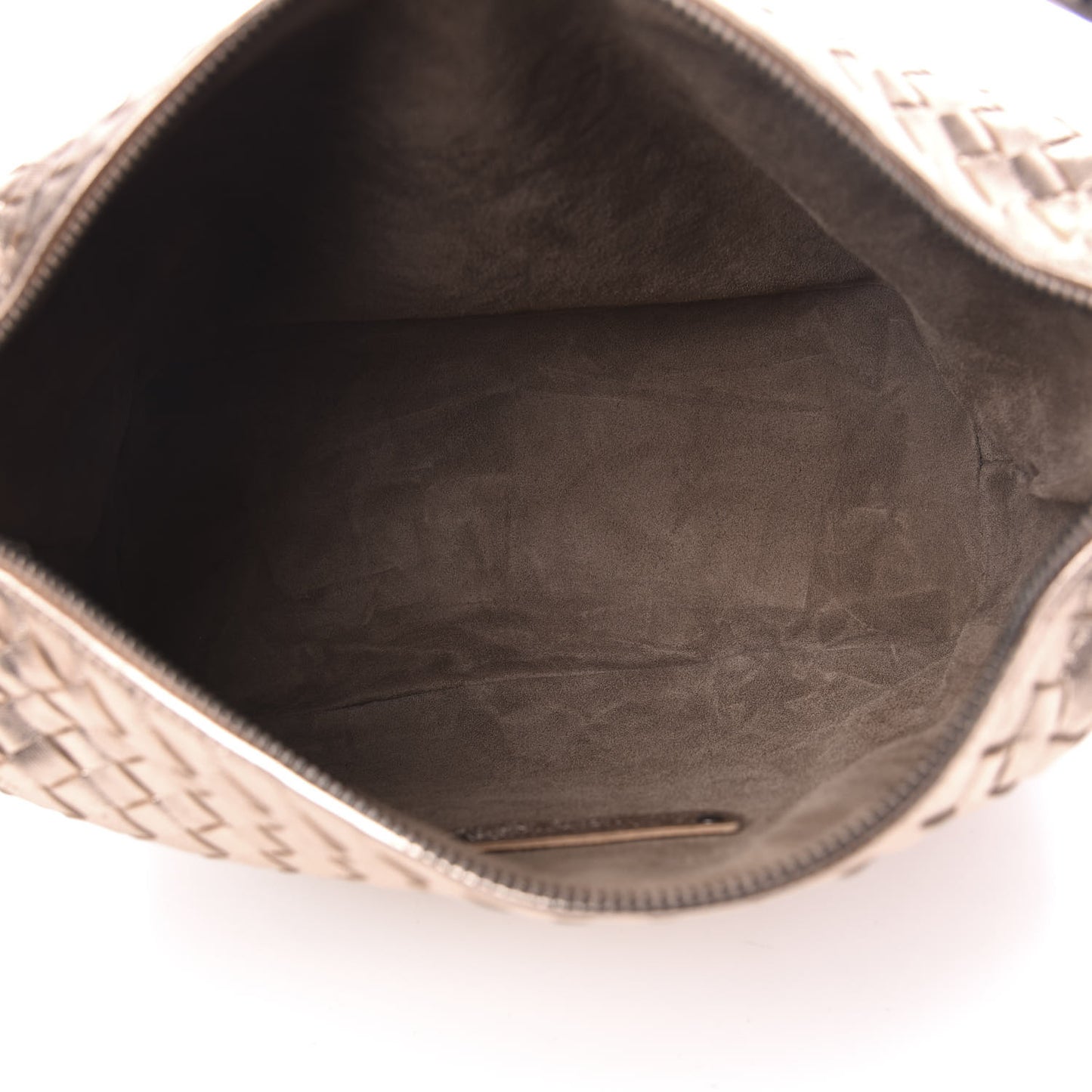 Metallic Grosgrain Intrecciato Ciambrino Bag Rose Gold
