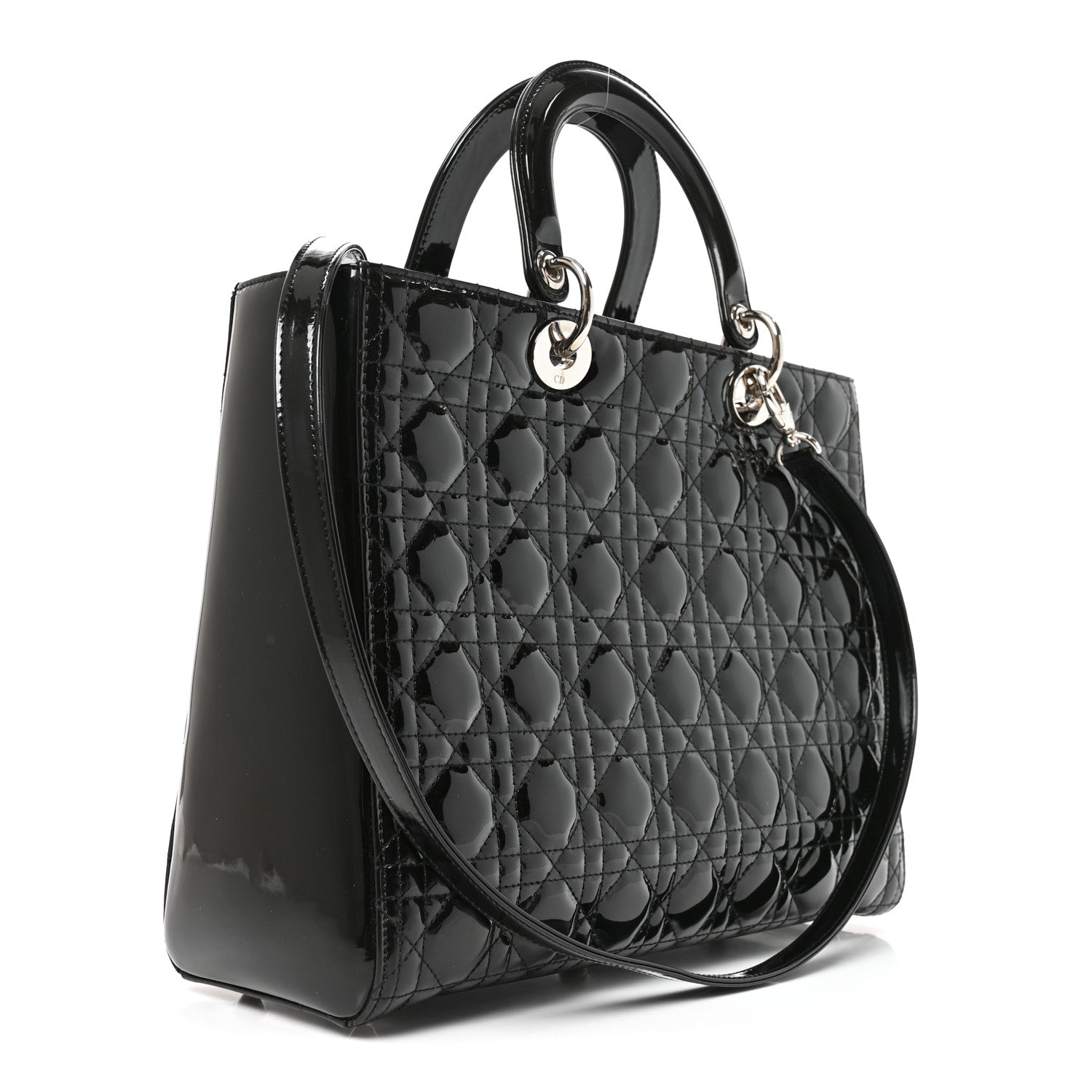 Christian Dior Patent Cannage Large Lady Dior Black 3 of 10