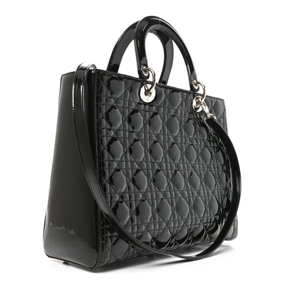 Christian Dior Patent Cannage Large Lady Dior Black 3 of 10