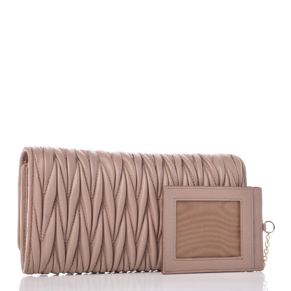 Miu Miu Nappa Matelasse Flap Wallet Cammeo 5 of 10