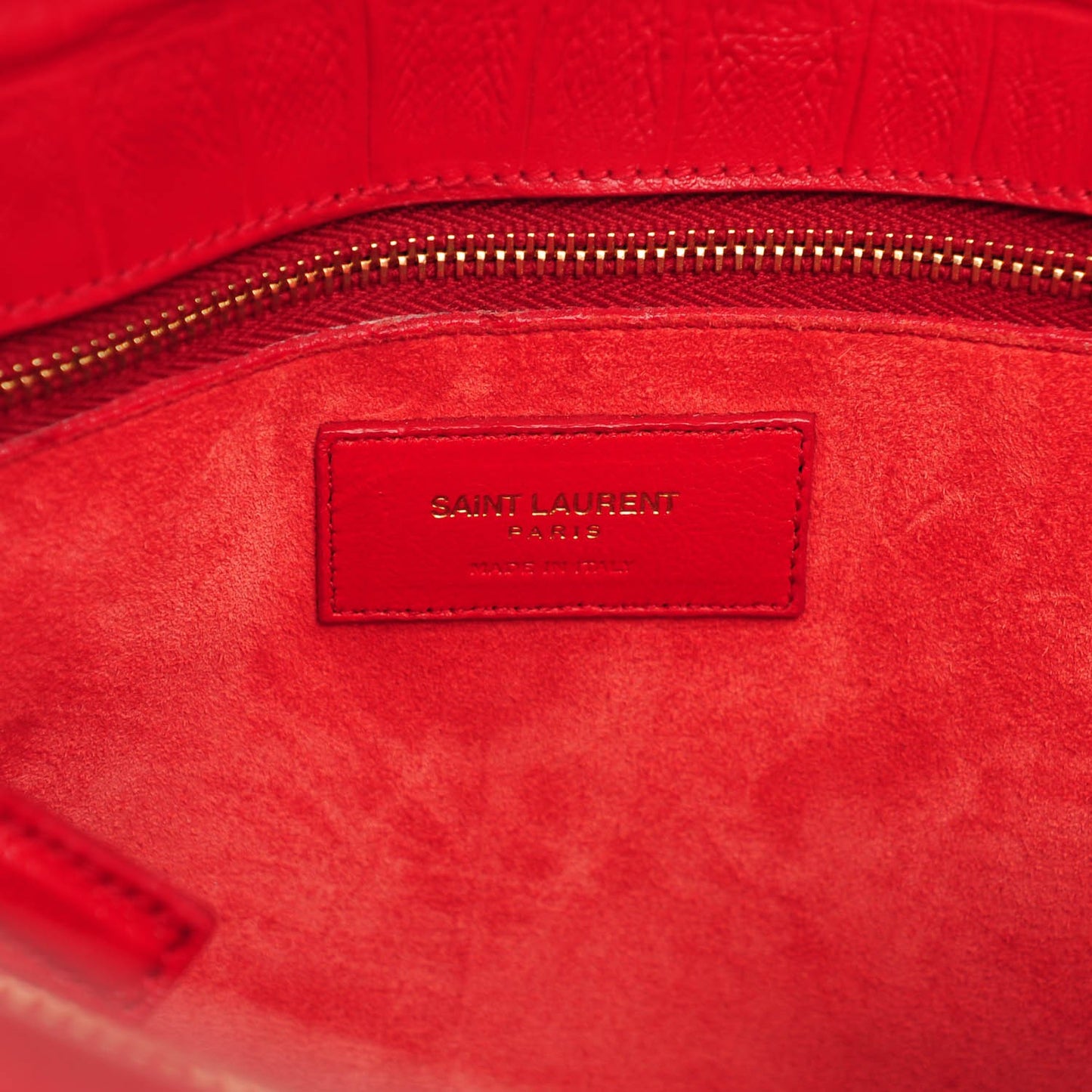Calfskin Crocodile Embossed Small Sac De Jour Rouge