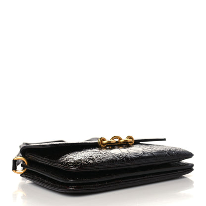 Saint Laurent Shiny Crocodile Embossed Calfskin Le Maillon Satchel Ebony 3 of 8