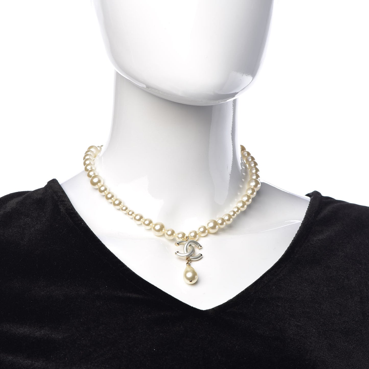 Pearl CC Short Necklace Gold