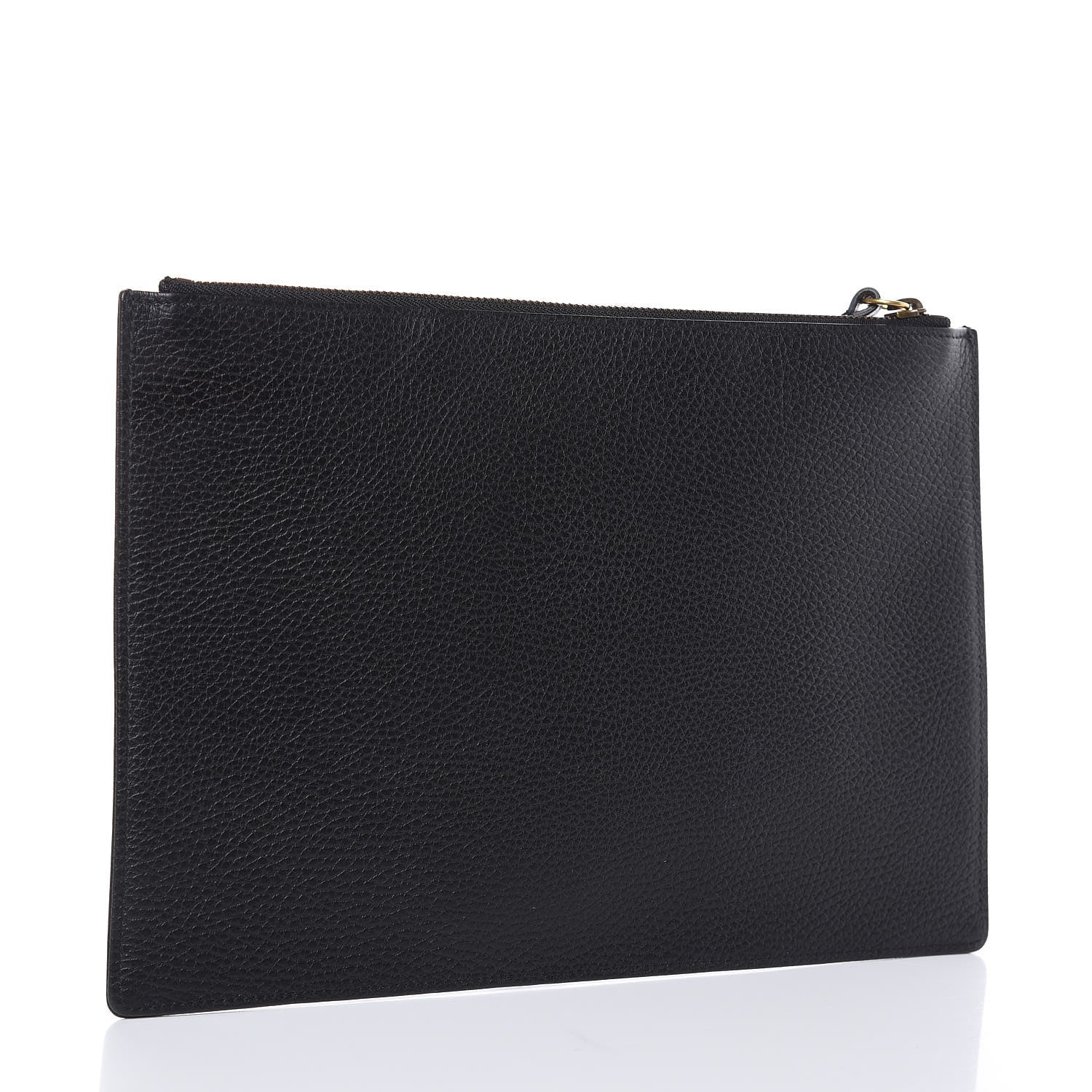 Gucci Pebbled Calfskin Butterfly Zip Pouch Black 3 of 7