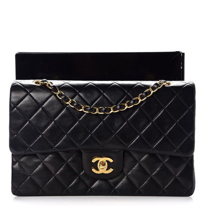 Chanel Lambskin Quilted Medium Double Flap Black 9 of 9