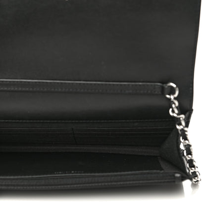 Chanel Caviar Camellia Embossed Wallet On Chain WOC Black 9 of 23