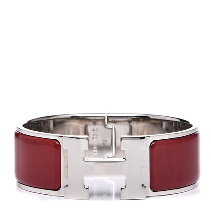 Hermes Enamel Wide Clic Clac H Bracelet PM Red 1 of 5