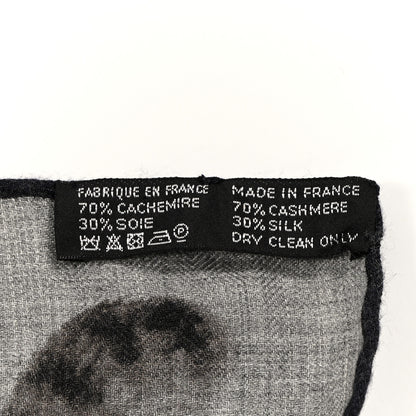 Hermes Cashmere Silk Dans L'atelier Shawl 140 Gris Flanelle Anthracite Gris 4 of 4