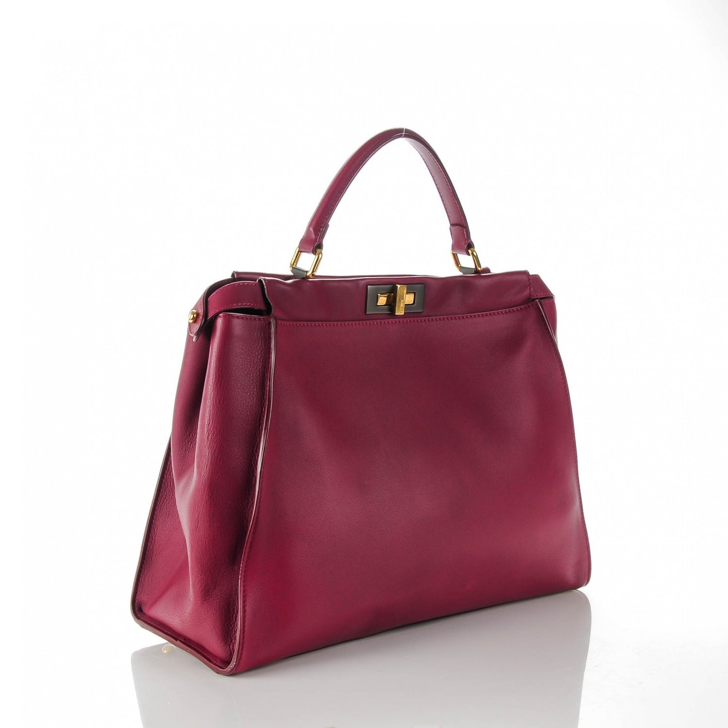 Vitello Dolce Marmol Large Peekaboo Iconic Satchel Bordeaux Graphite