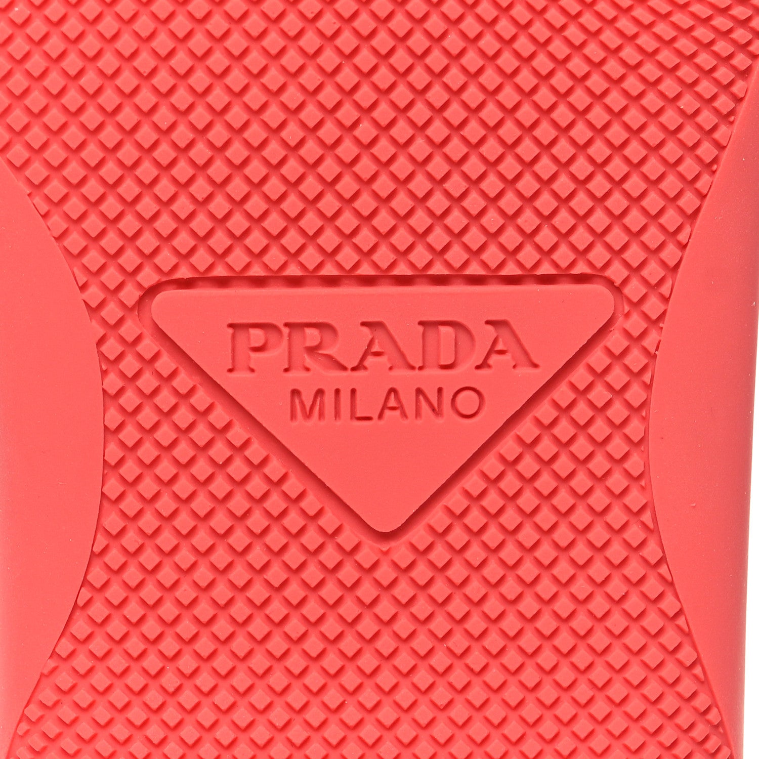 Prada Spazzolato Triangle Logo Slide Flat Sandals 38 Corallo 7 of 9