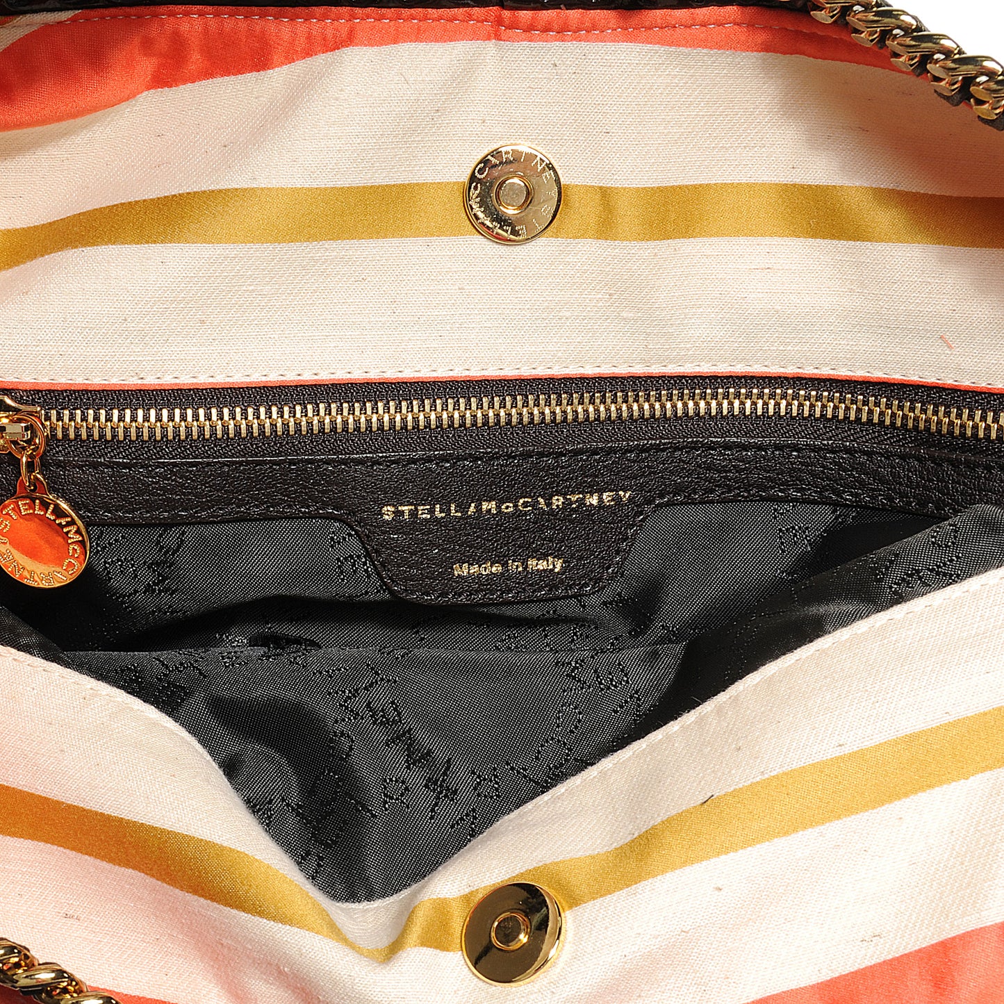 Cotton Canvas Stripes Falabella Bucket Bag